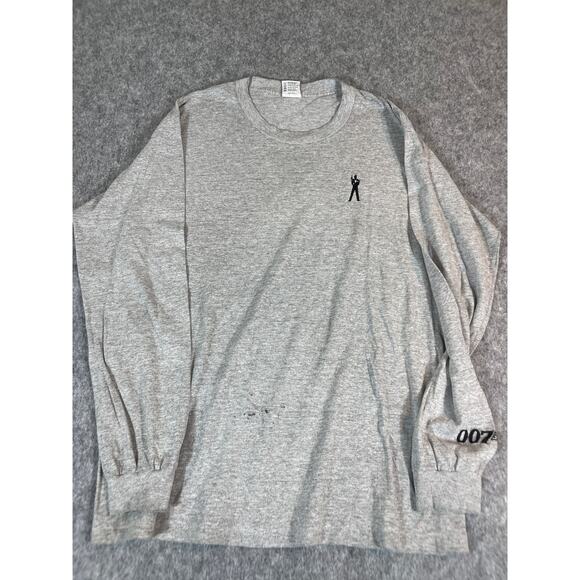 VTG 90s 007 Tomorrow Never Dies Movie Promo T Shirt Mens Large Gray Long Sleeve - Picture 1 of 7